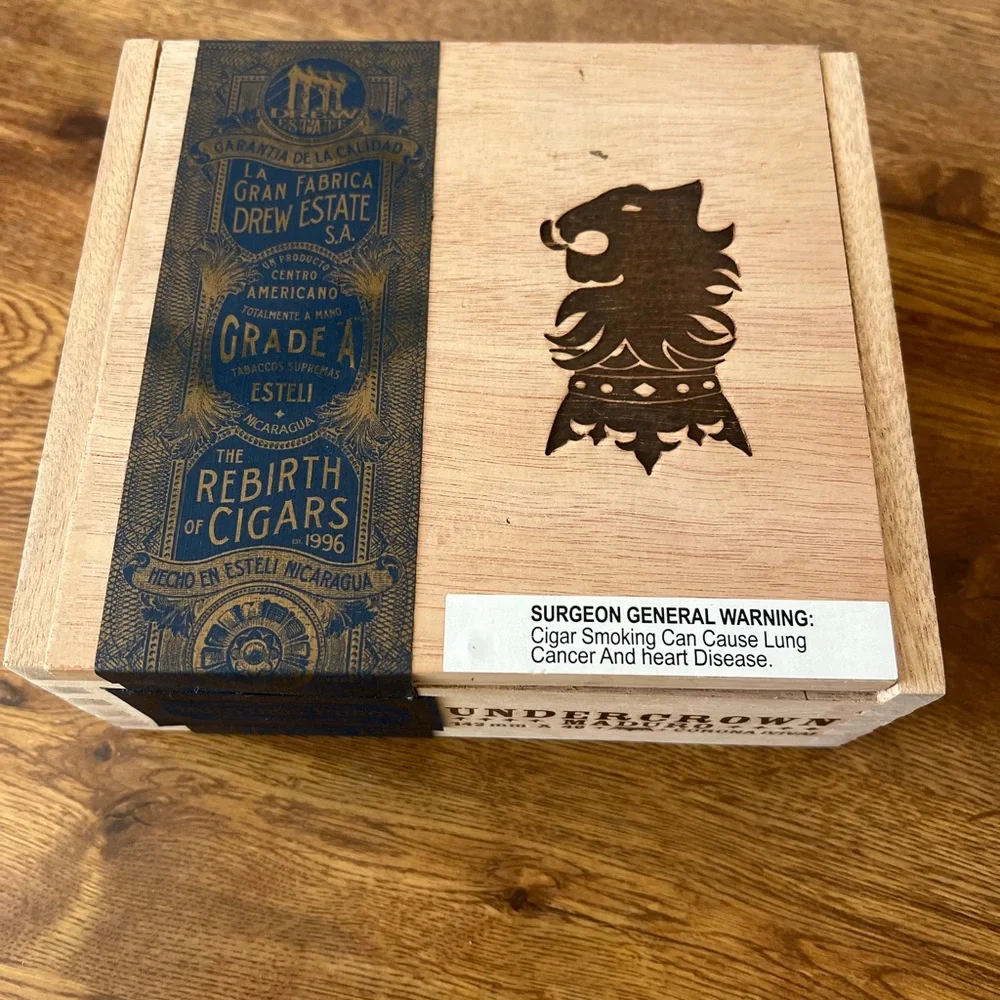 Lot of 2 EMPTY Wood Undercrown Maduro Cigar Boxes for Crafting Storage, etc